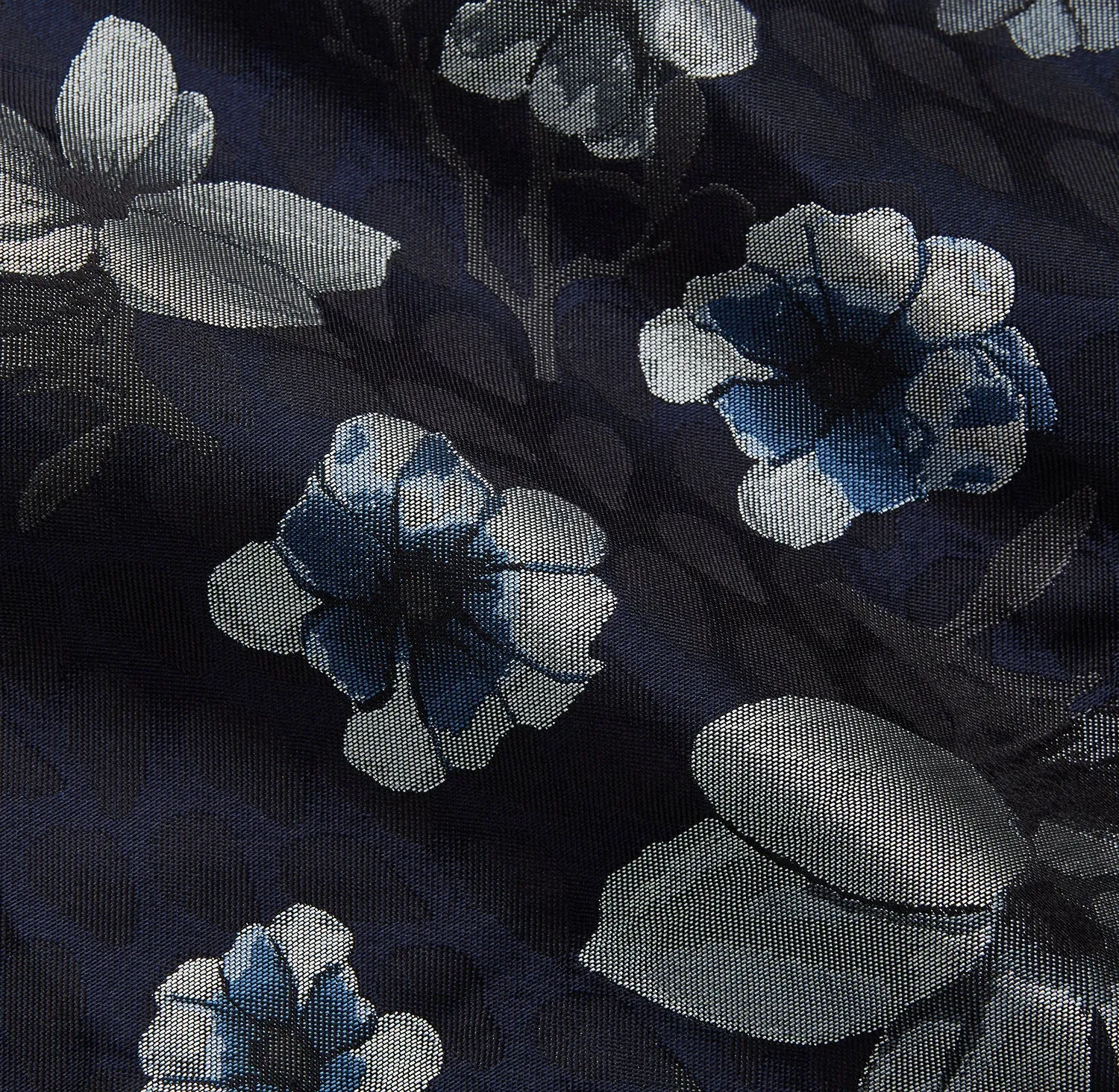 Navy Floral Silk Jacquard Pierce Gown sold by Turnbull & Asser product image thumbnail 2