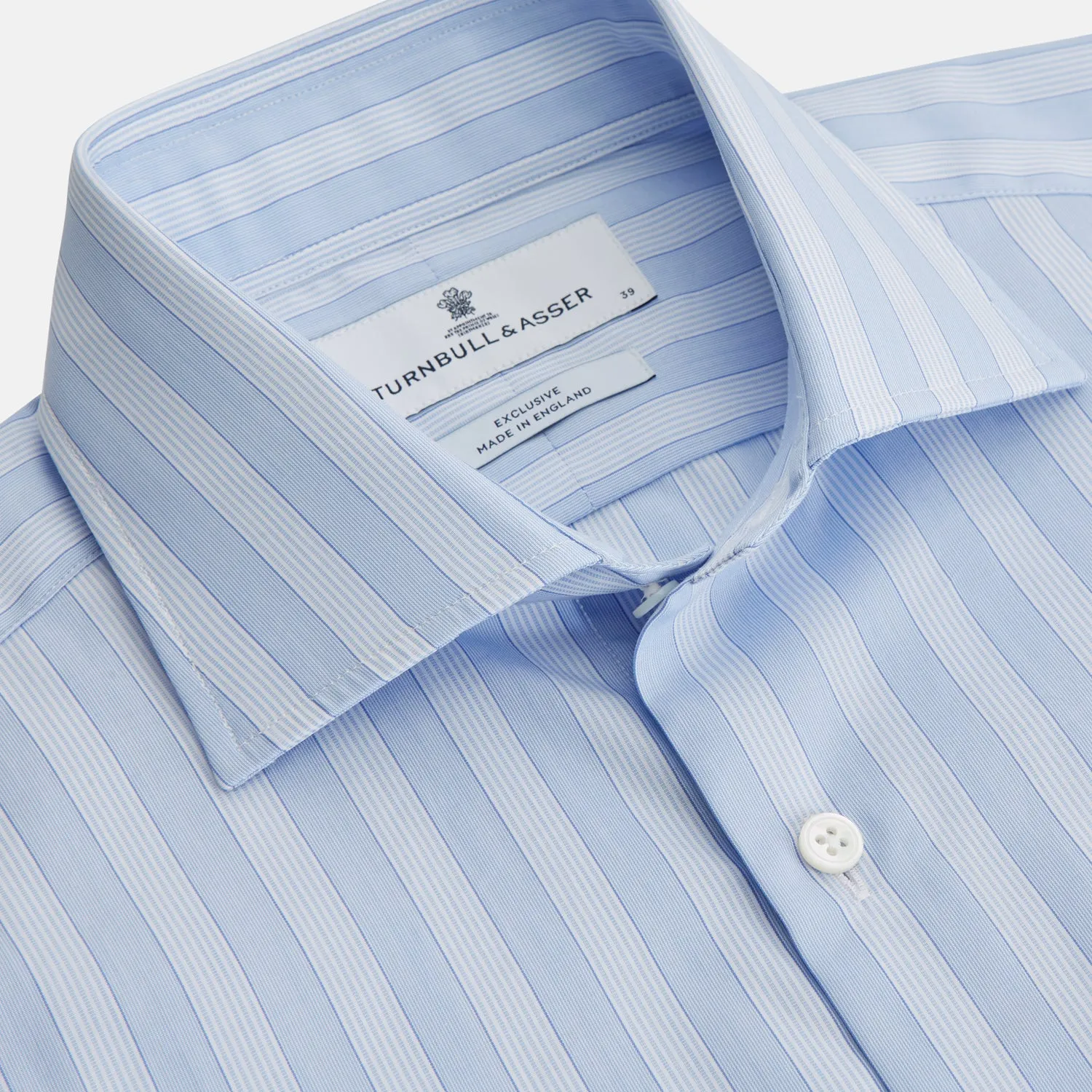 Tonal Blue Stripe Tailored Fit Shirt with Kent Collar sold by Turnbull & Asser product image thumbnail 2