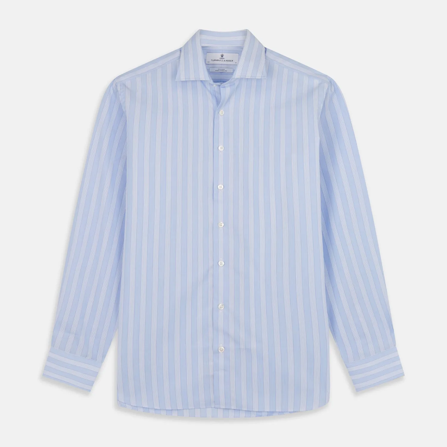 Tonal Blue Stripe Tailored Fit Shirt with Kent Collar sold by Turnbull & Asser
