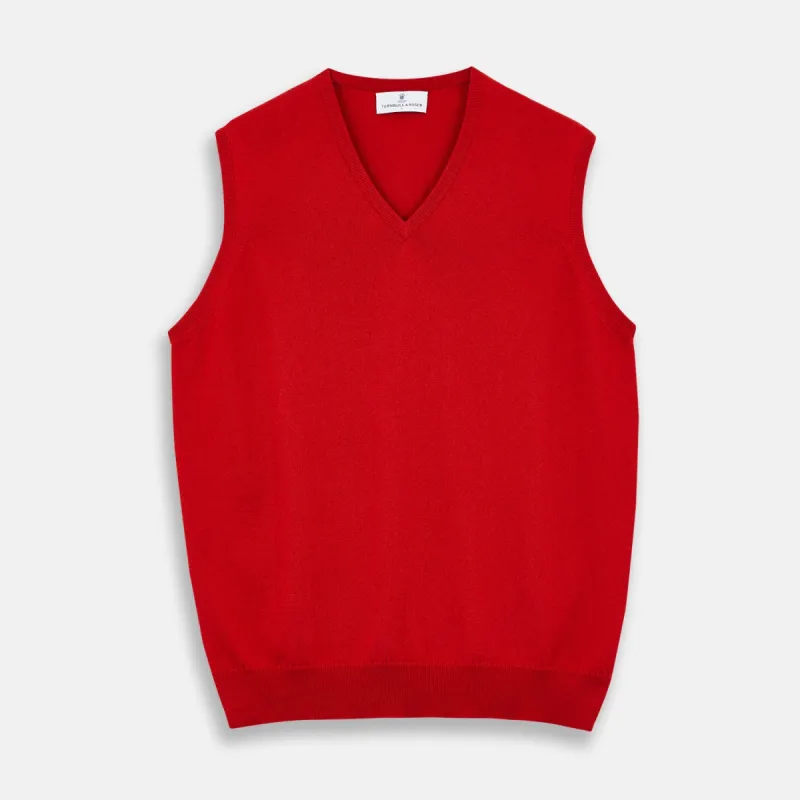 Red Cashmere Slipover sold by Turnbull & Asser
