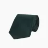 Forest Green Plain Satin Silk Tie sold by Turnbull & Asser