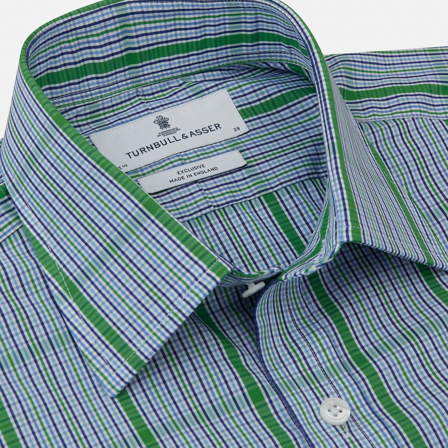 Green and Blue Fancy Check Regular Fit Shirt with T&A Collar sold by Turnbull & Asser product image thumbnail 2
