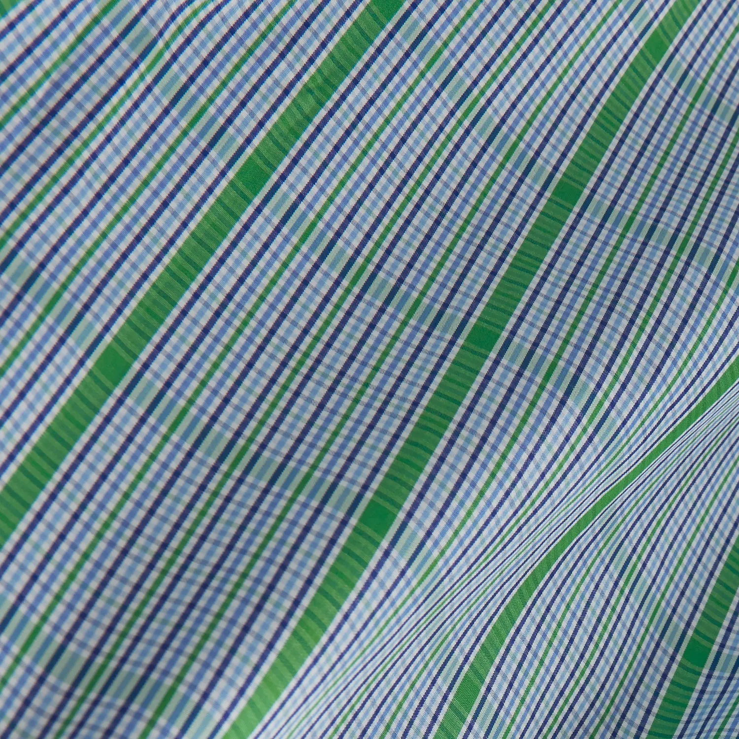 Green and Blue Fancy Check Regular Fit Shirt with T&A Collar sold by Turnbull & Asser product image thumbnail 4