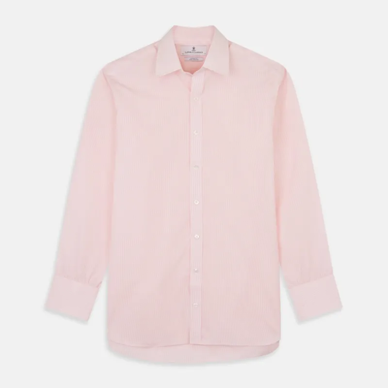 Pink Fine Stripe Regular Fit Shirt with T&A Collar sold by Turnbull & Asser