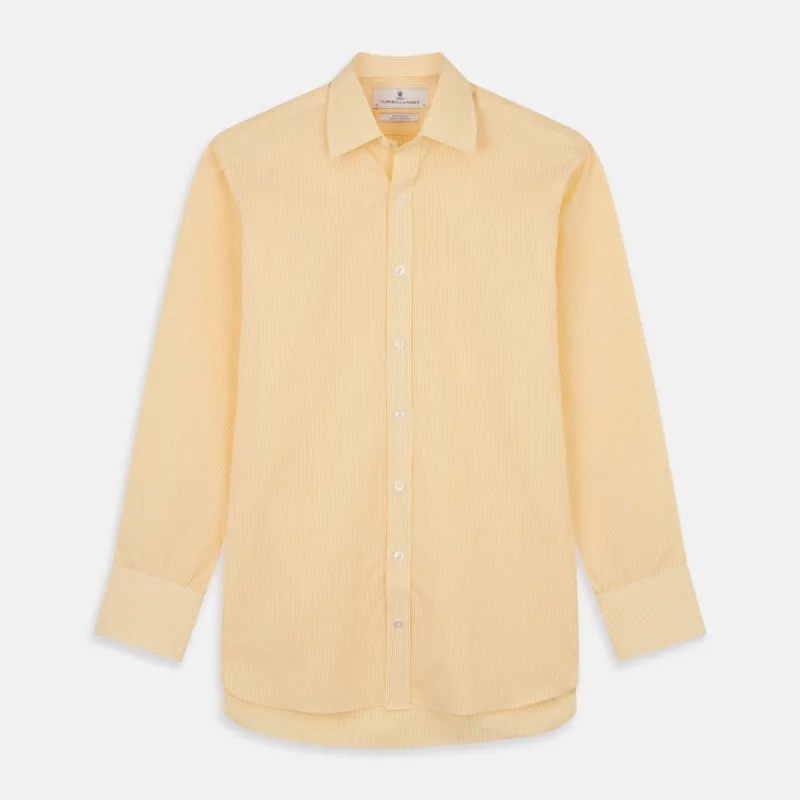 Yellow Fine Stripe Regular Fit Shirt with T&A Collar sold by Turnbull & Asser