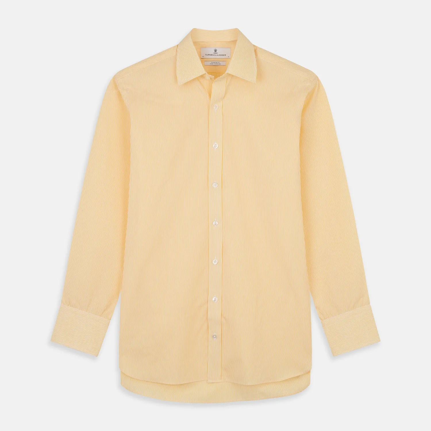Yellow Fine Stripe Regular Fit Shirt with T&A Collar sold by Turnbull & Asser
