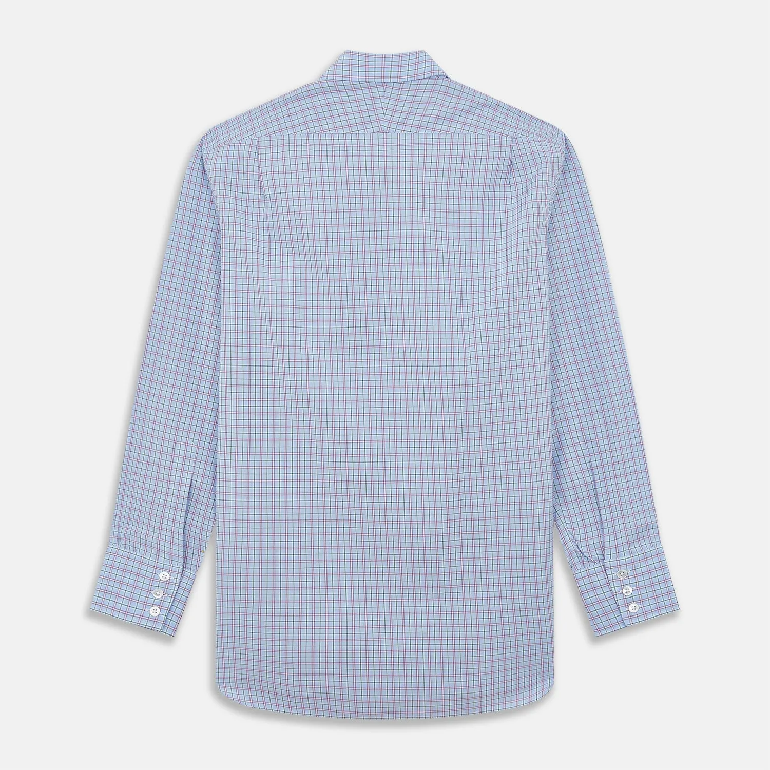 Blue, Purple & Green Check Regular Fit Shirt with T&A Collar and 3 Button Cuffs sold by Turnbull & Asser product image thumbnail 5