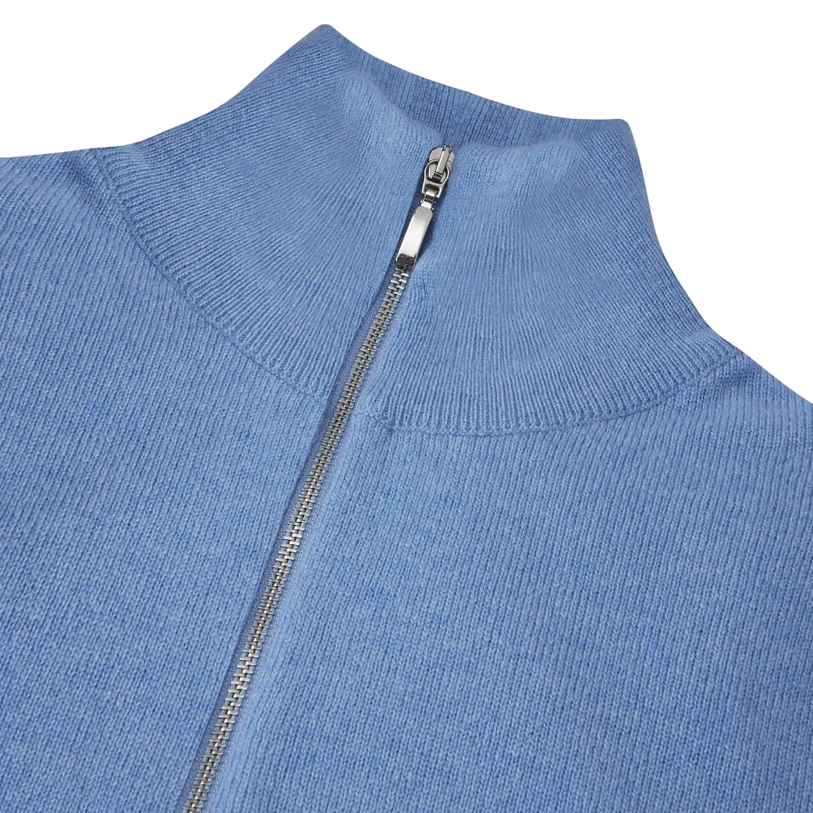 Sky Blue Half-Zip Cashmere Jumper sold by Turnbull & Asser product image thumbnail 2