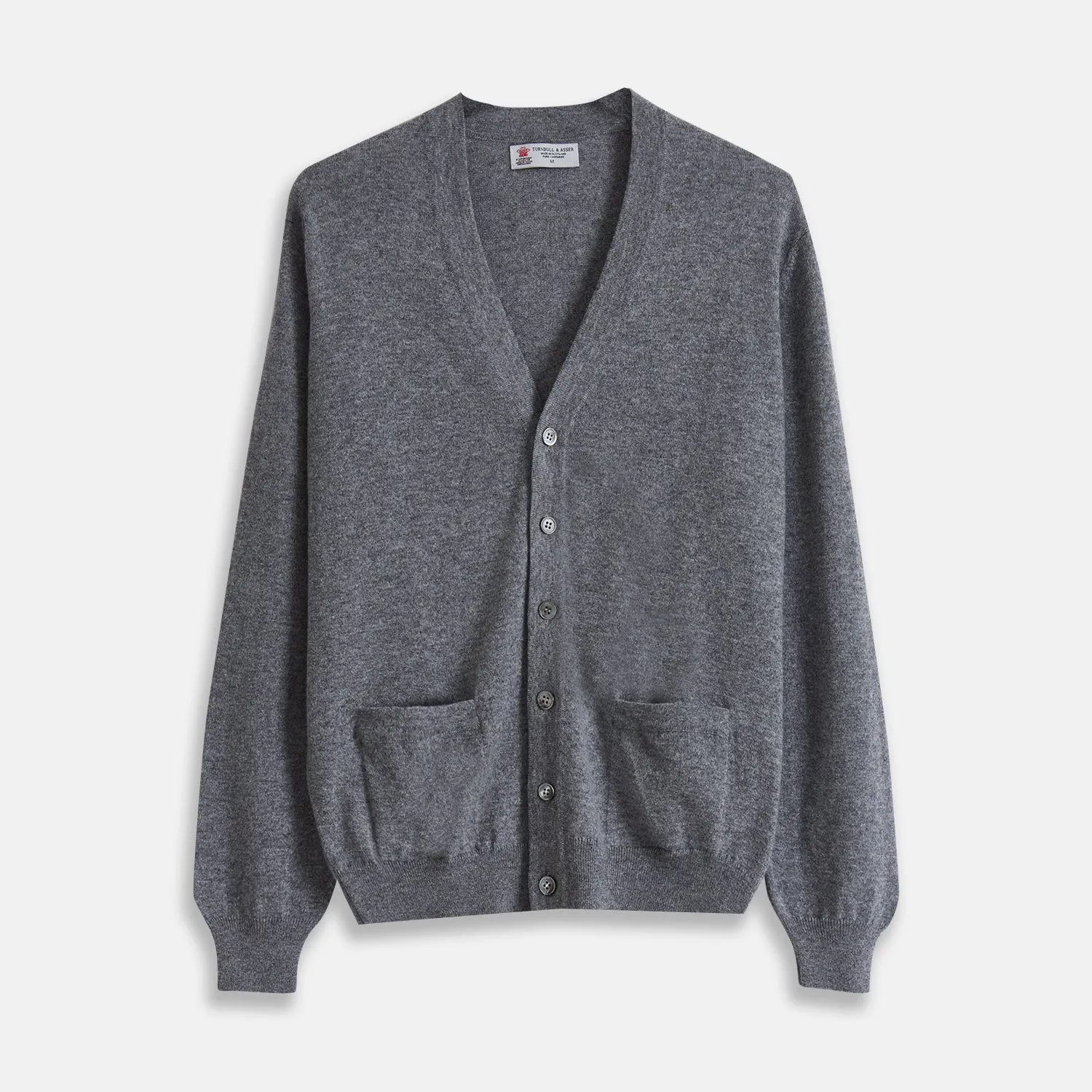 Grey Fine Cashmere Cardigan sold by Turnbull & Asser