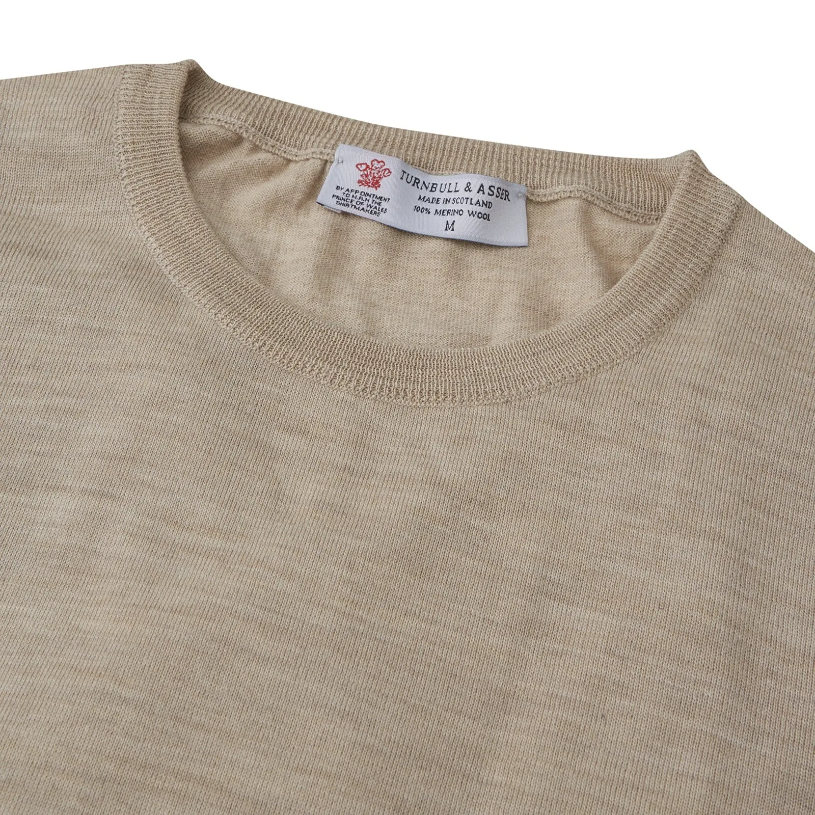 Camel Fine Merino Crewneck Jumper sold by Turnbull & Asser product image thumbnail 2