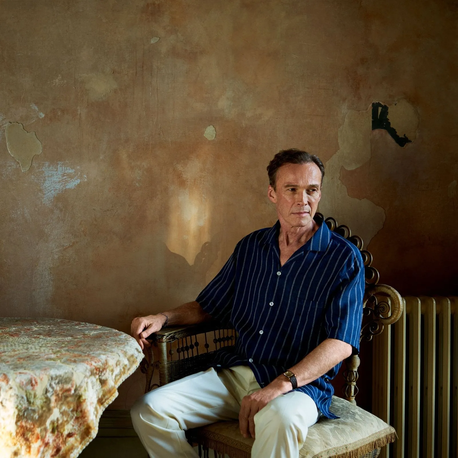 Holiday Fit Stripe Linen Short Sleeve Shirt with Revere Collar sold by Turnbull & Asser product image thumbnail 2