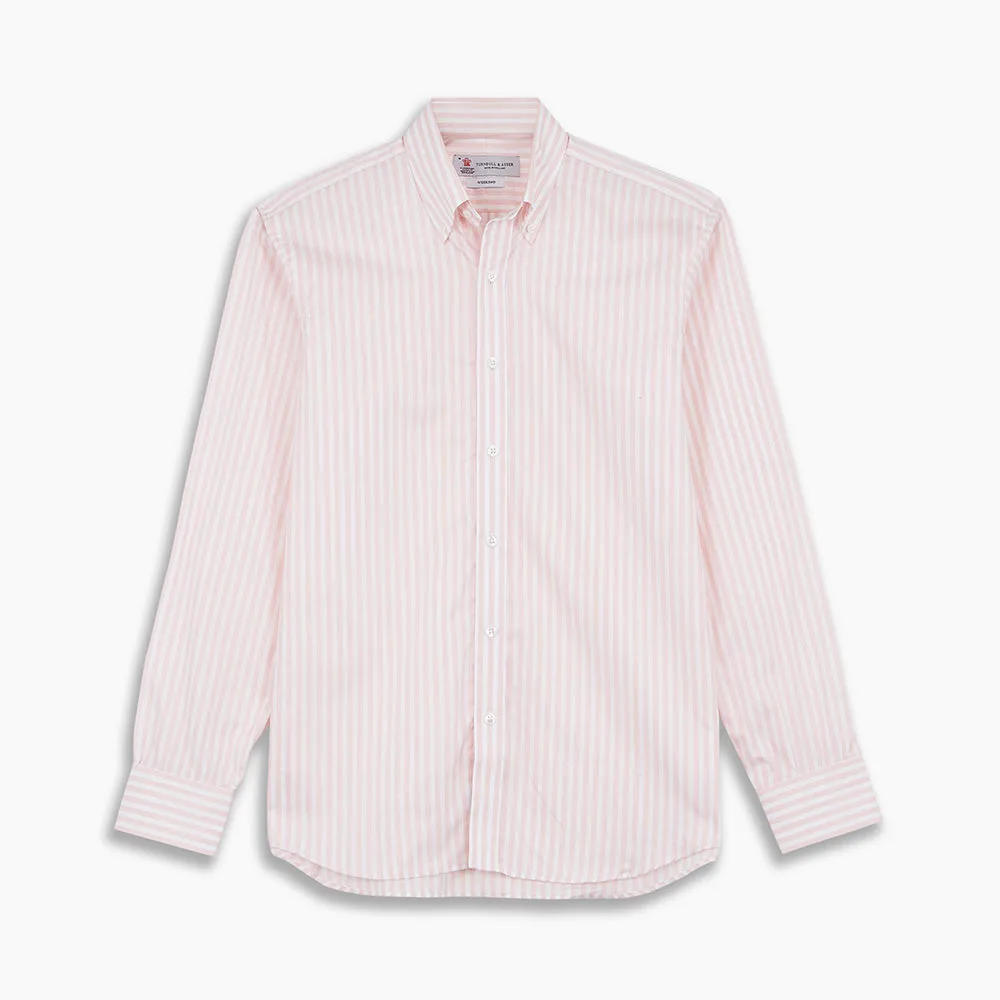 Weekend Fit Pink Stripe Cotton Shirt with Dorset Collar and 1-Button Cuffs sold by Turnbull & Asser product image thumbnail 4