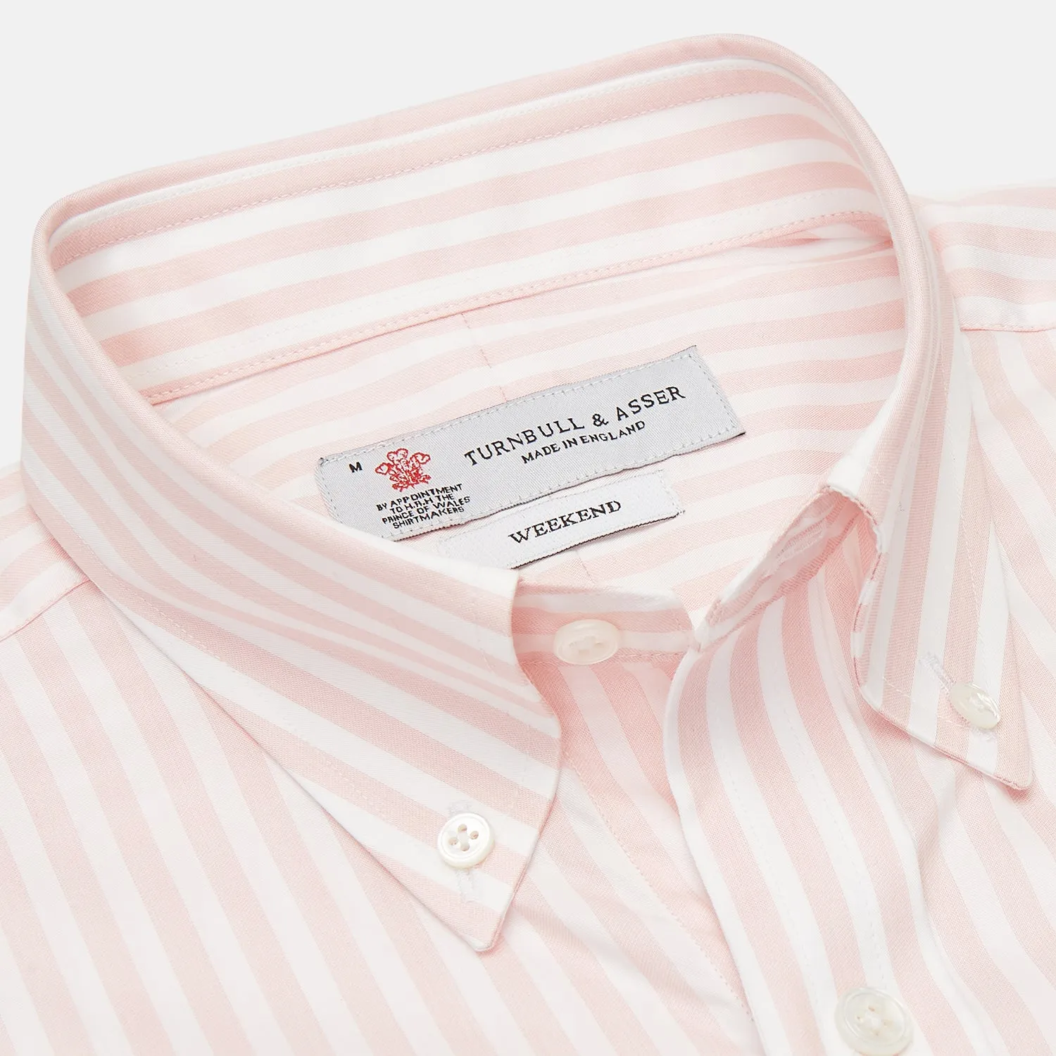 Weekend Fit Pink Stripe Cotton Shirt with Dorset Collar and 1-Button Cuffs sold by Turnbull & Asser product image thumbnail 3