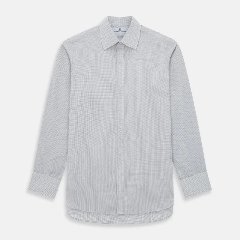Midnight Blue Grid Check Mayfair Shirt sold by Turnbull & Asser