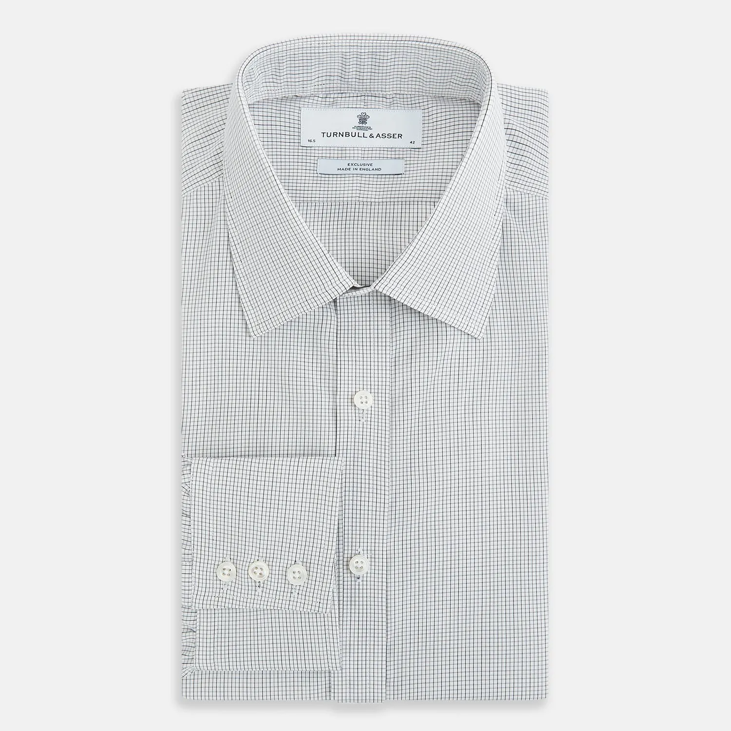 Midnight Blue Grid Check Mayfair Shirt sold by Turnbull & Asser product image thumbnail 5