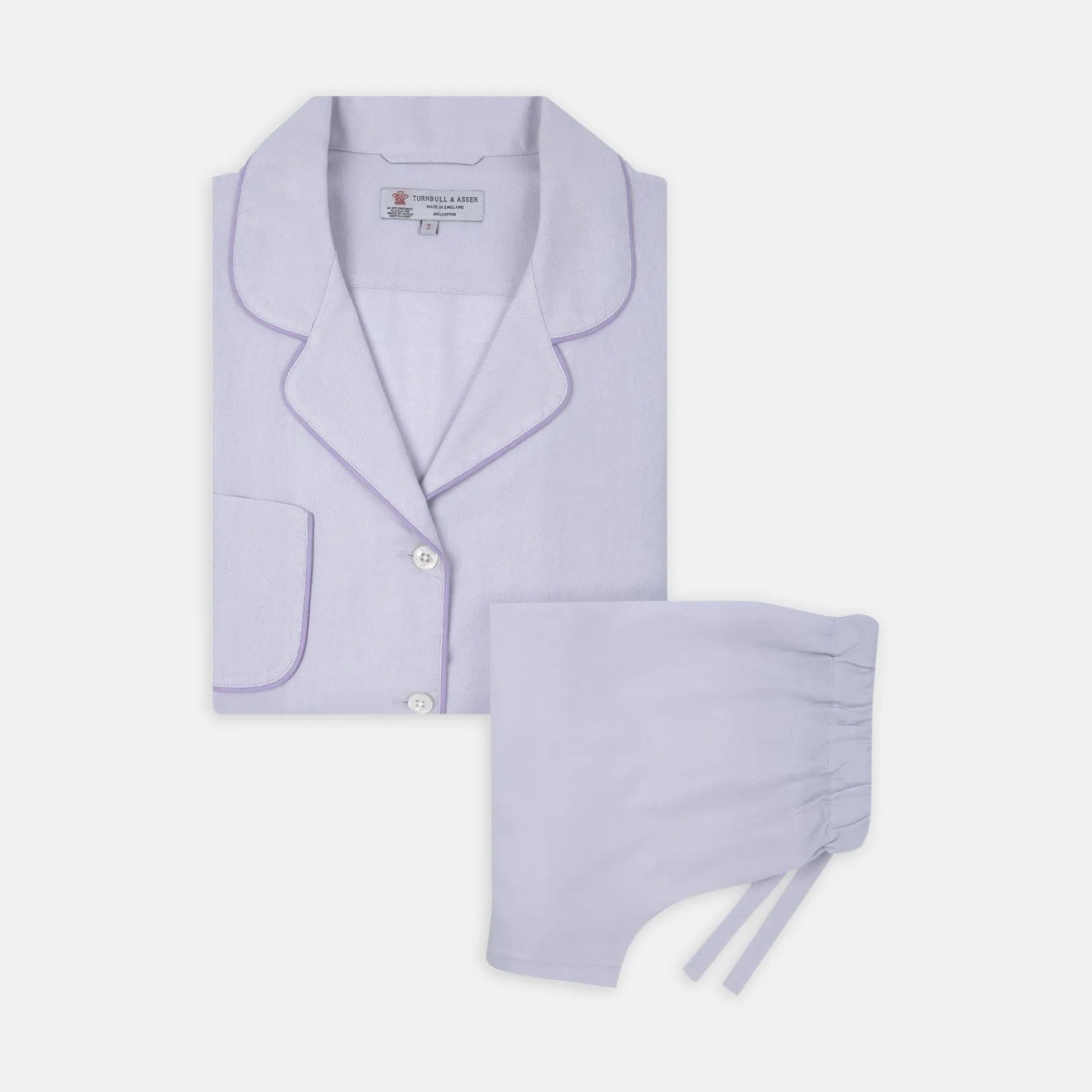 Ladies' Lilac Cotton-Cashmere Pyjama Set sold by Turnbull & Asser