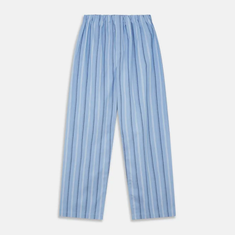 Blue Multi Stripe Cotton Pyjama Trousers sold by Turnbull & Asser