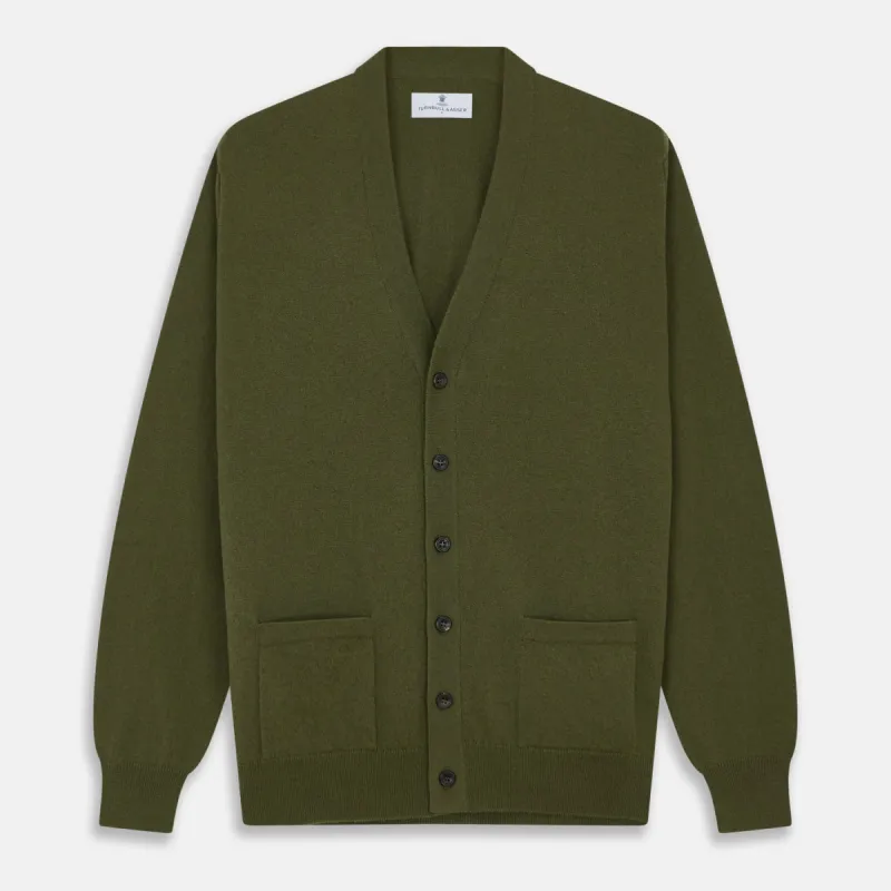 Olive Lachlan Cashmere Cardigan sold by Turnbull & Asser