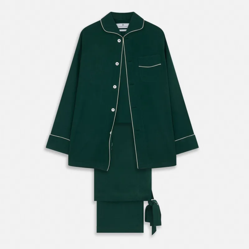 Dark Green Silk Pyjama Set sold by Turnbull & Asser