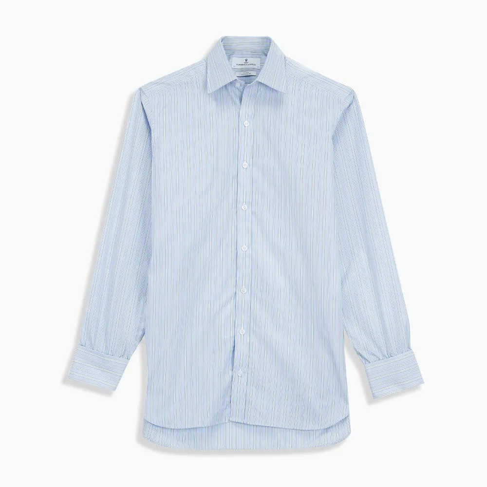 Blue and White Fine Stripe Shirt with T&A Collar and 3-Button Cuffs sold by Turnbull & Asser product image thumbnail 3
