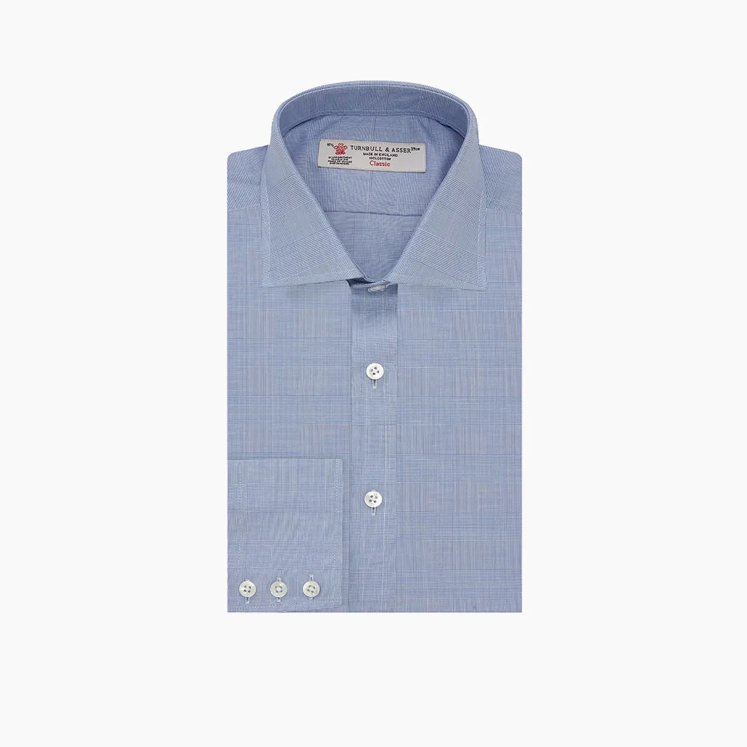 Blue Prince of Wales Check Shirt with Regent Collar and Button Cuffs sold by Turnbull & Asser product image thumbnail 3
