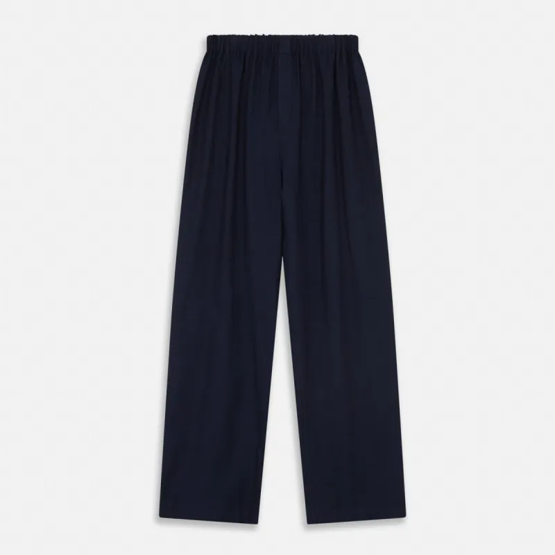 Navy Cotton-Cashmere Pyjama Trousers sold by Turnbull & Asser