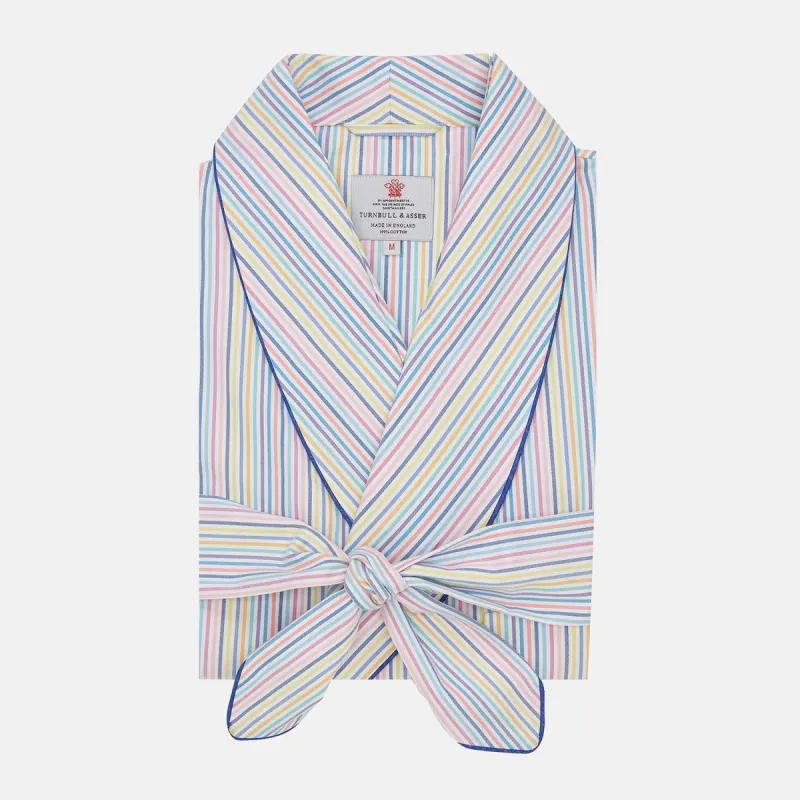 Multi-coloured Twill Cotton Stripe Dressing Gown sold by Turnbull & Asser