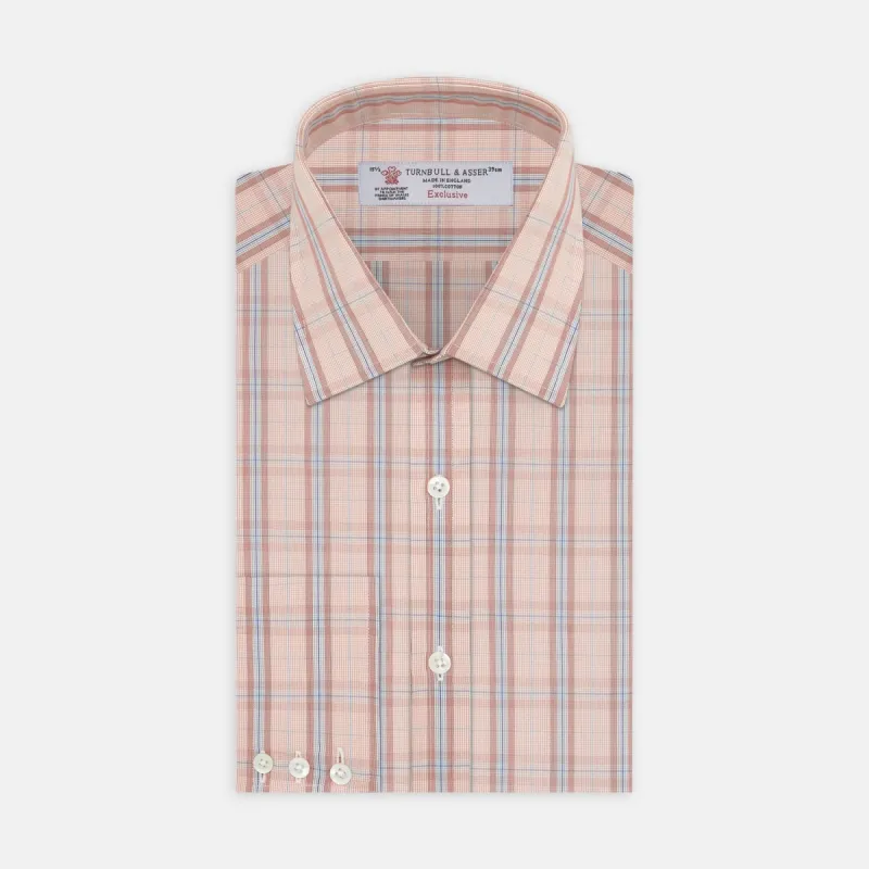 Red, Grey and Navy Mixed Check Shirt with T&A Collar and 3-Button Cuffs sold by Turnbull & Asser