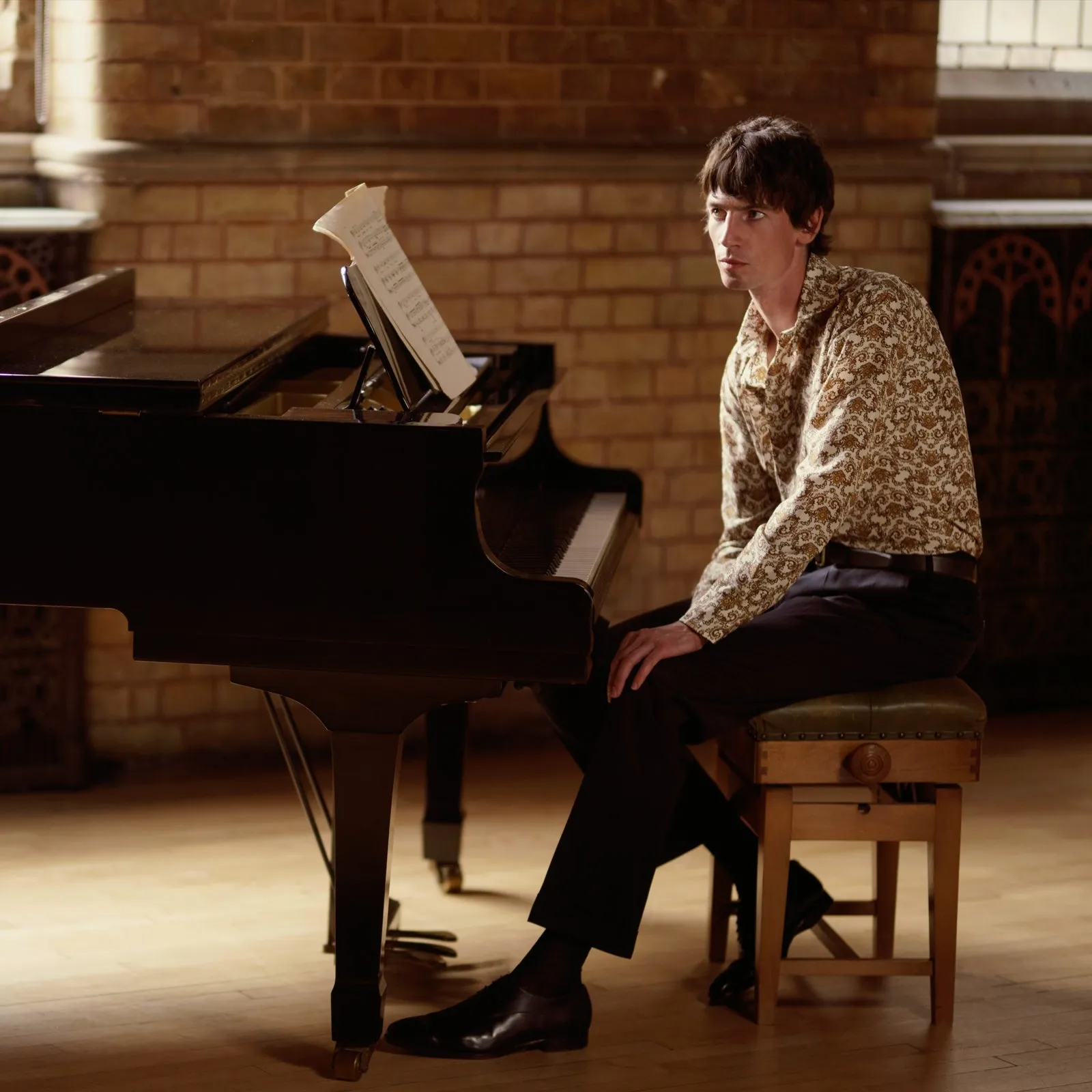 Tailored Fit Cream Jagger Print Silk Shirt with Kent Collar and 2-Button Cuffs sold by Turnbull & Asser product image thumbnail 3