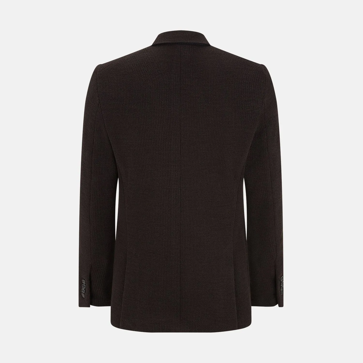 Dark Chocolate Knitted Cambridge Blazer sold by Turnbull & Asser product image thumbnail 3