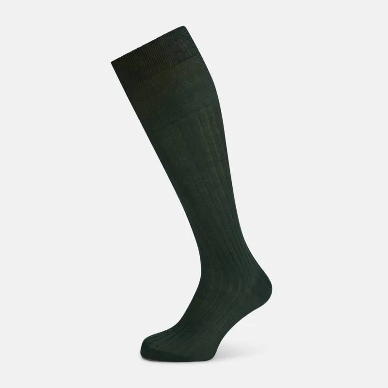 Olive Long Socks sold by Turnbull & Asser