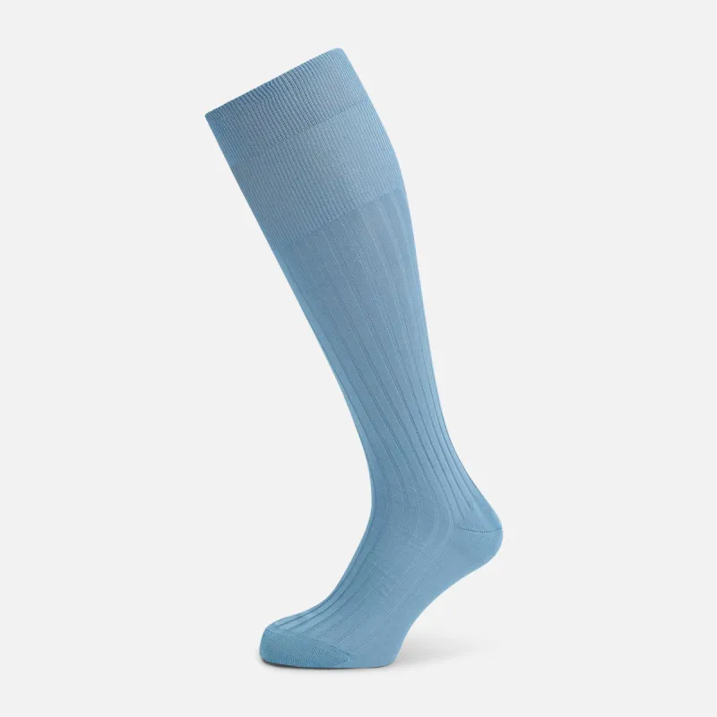 Pale Blue Long Socks sold by Turnbull & Asser