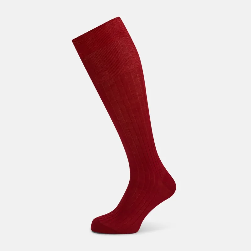 Wine Long Socks sold by Turnbull & Asser