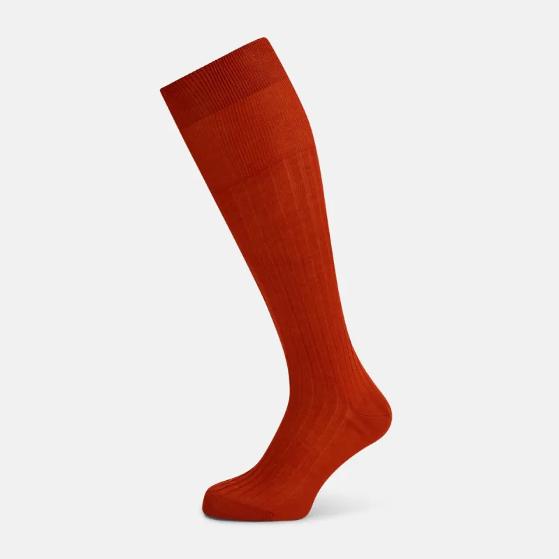 Rust Long Socks sold by Turnbull & Asser