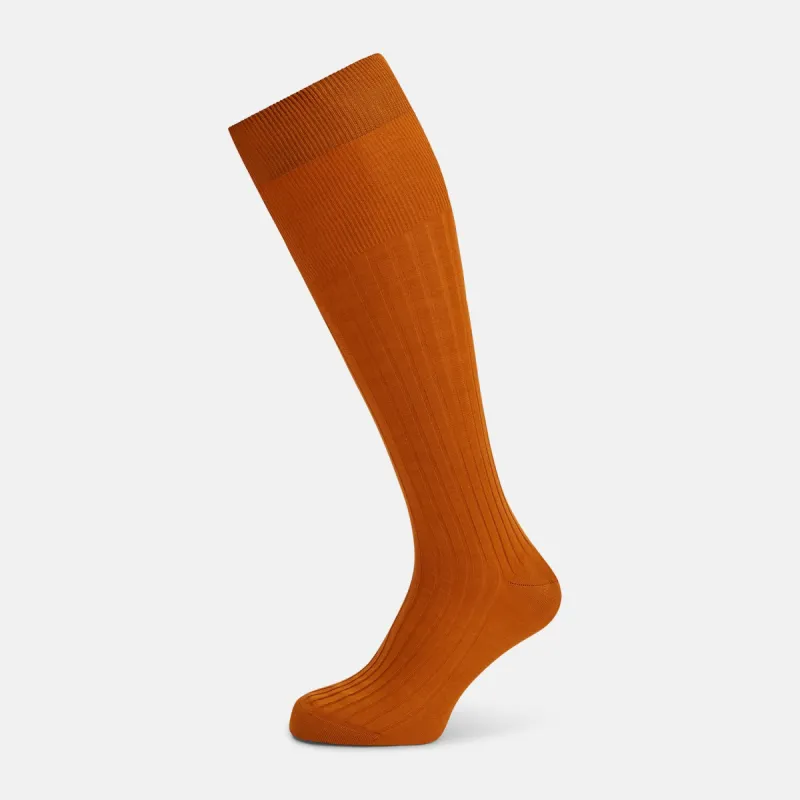 Pumpkin Long Socks sold by Turnbull & Asser