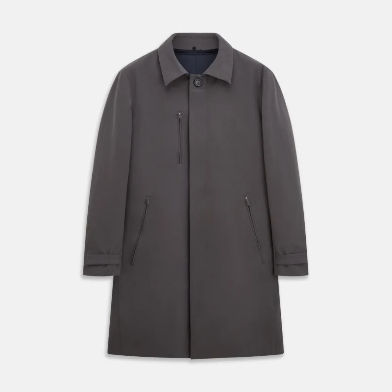 Charcoal Melange John Arthur Trench Coat sold by Turnbull & Asser