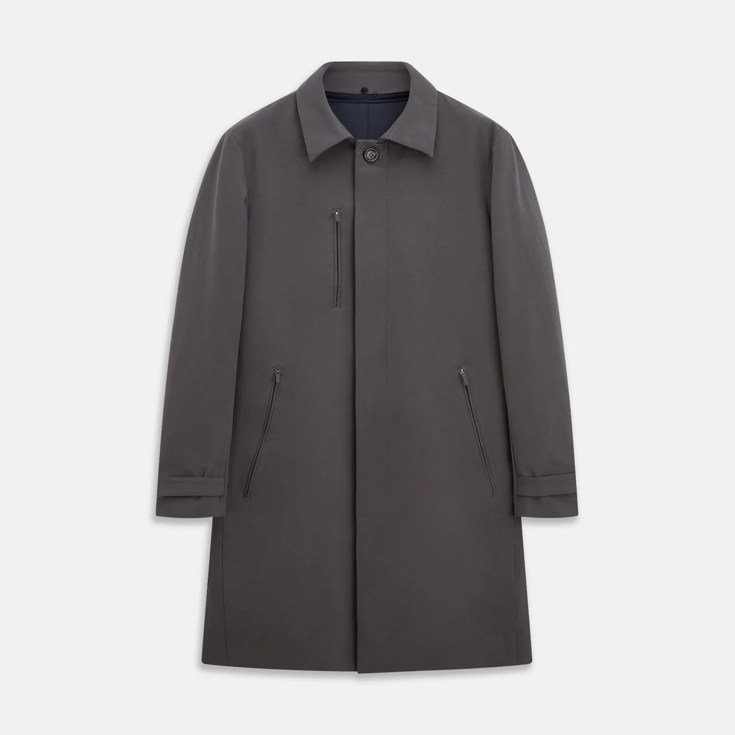 Charcoal Melange John Arthur Trench Coat sold by Turnbull & Asser