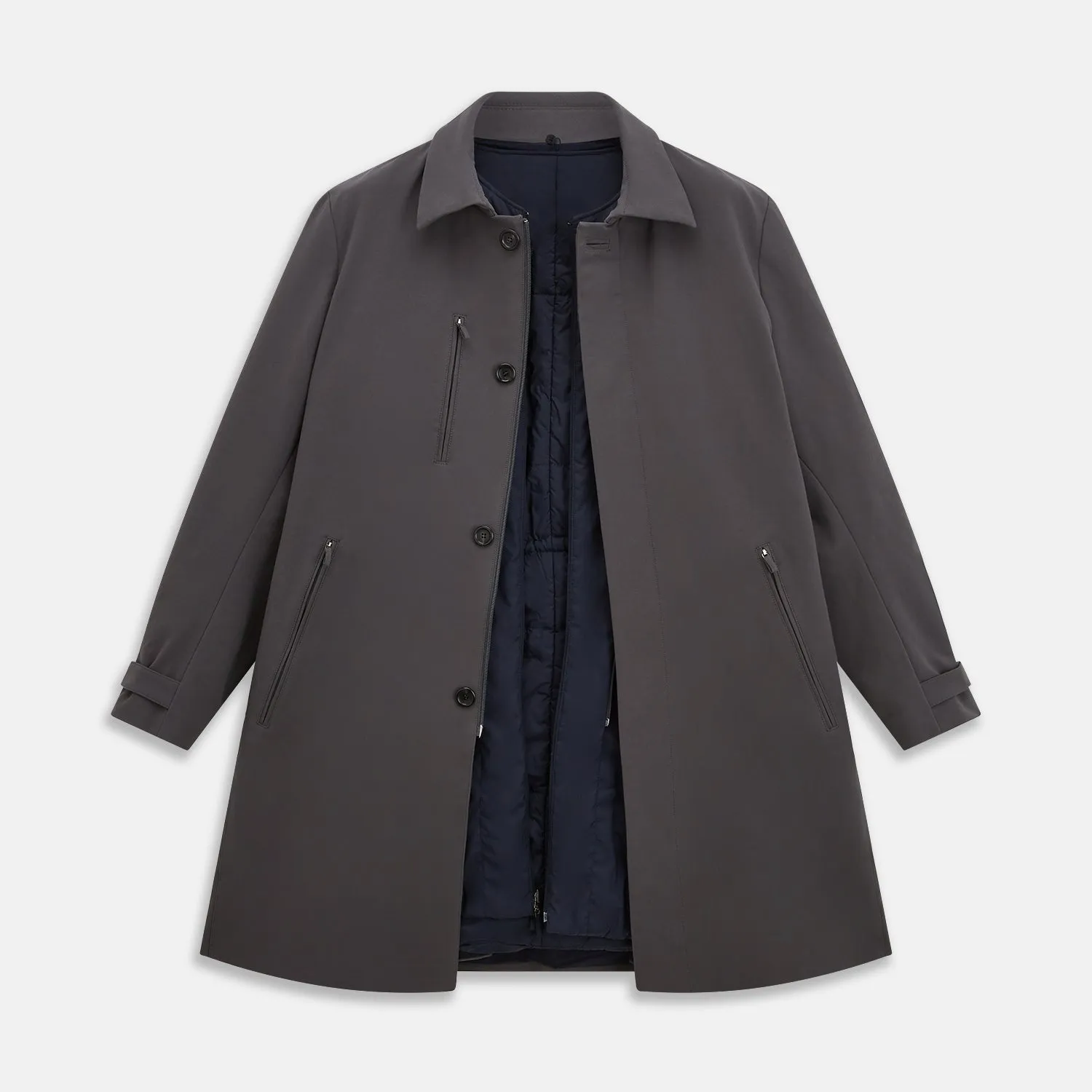 Charcoal Melange John Arthur Trench Coat sold by Turnbull & Asser product image thumbnail 4