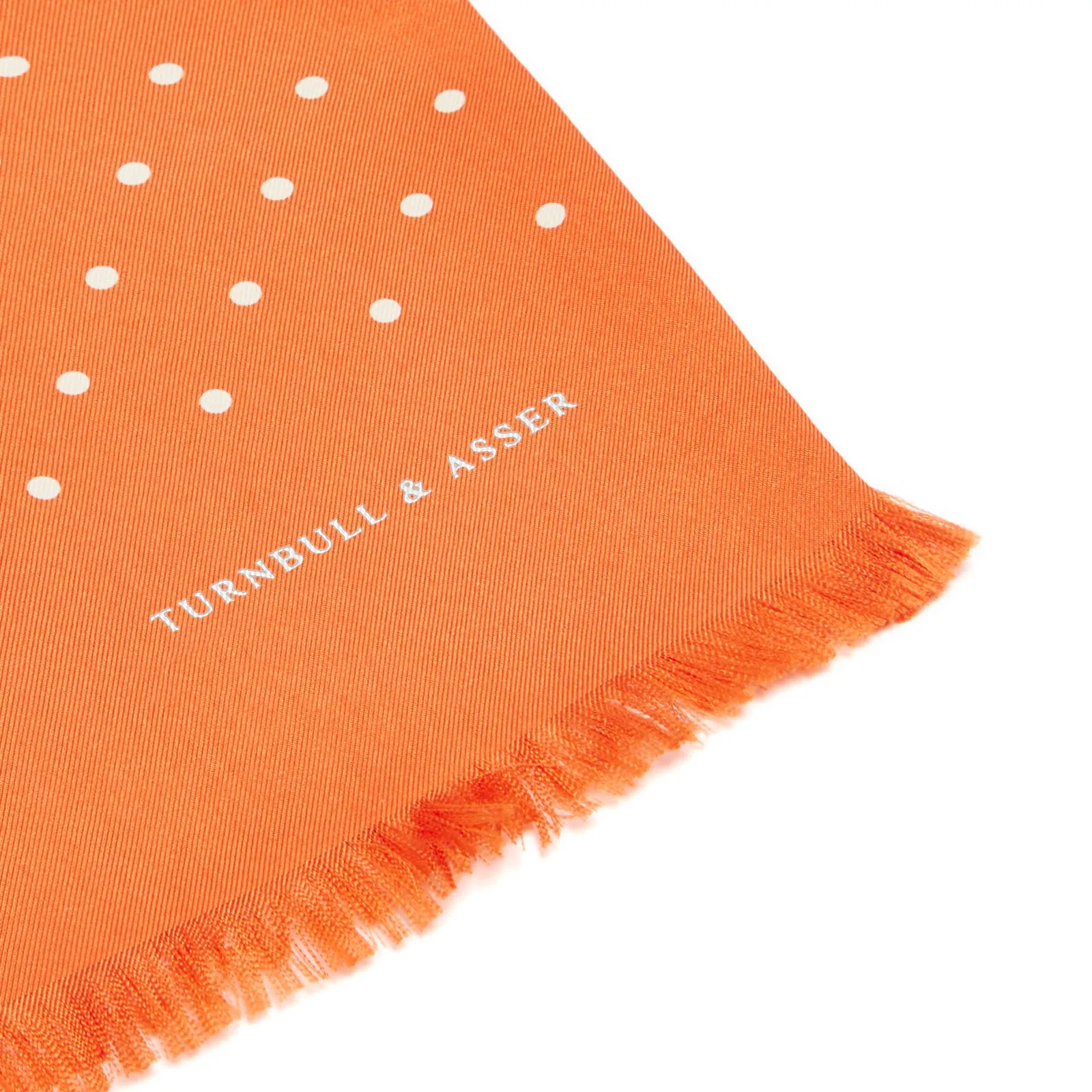 Orange and White Spotted Silk Scarf sold by Turnbull & Asser product image thumbnail 2