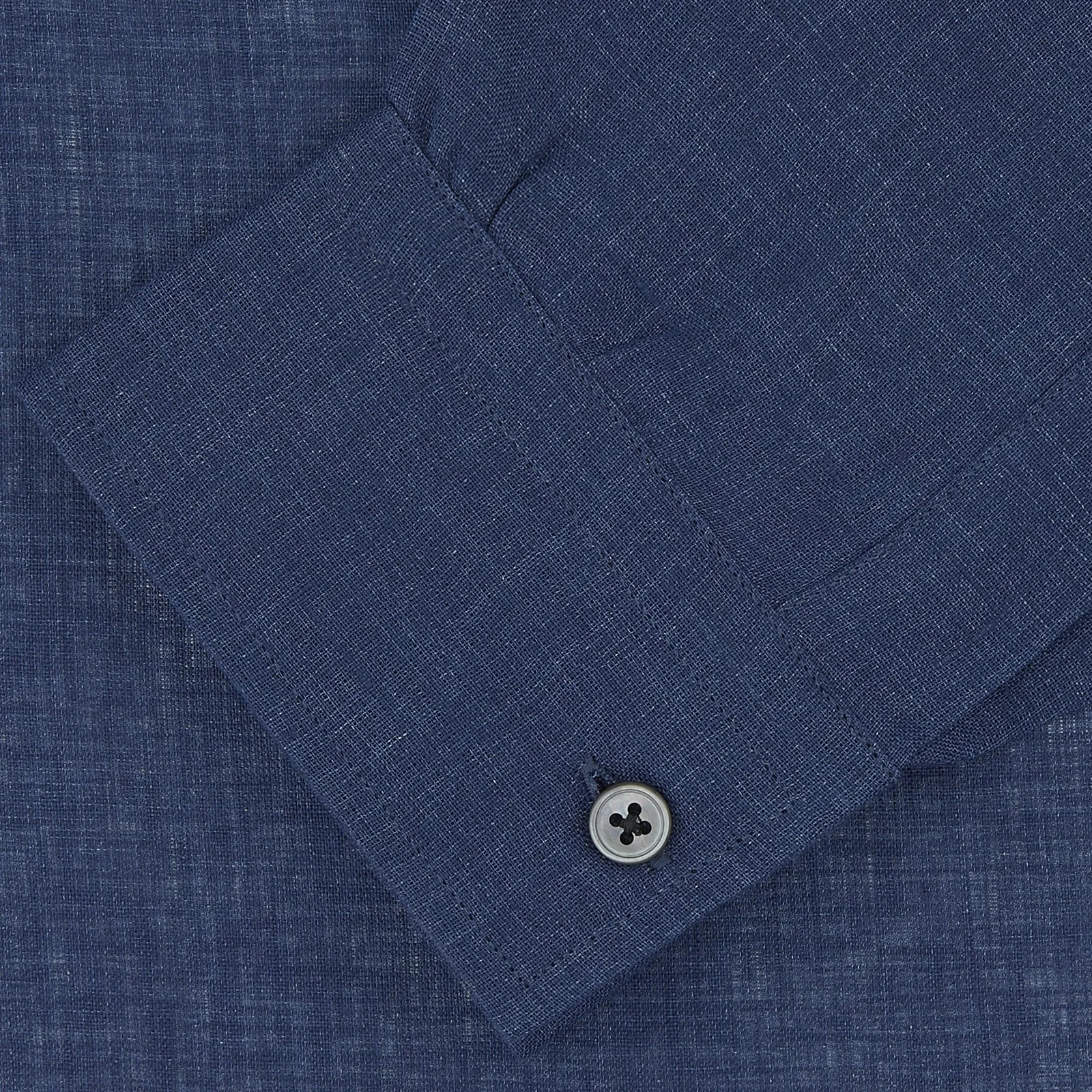 Weekend Fit Navy Linen Shirt with Dorset Collar and 1-Button Cuff sold by Turnbull & Asser product image thumbnail 2