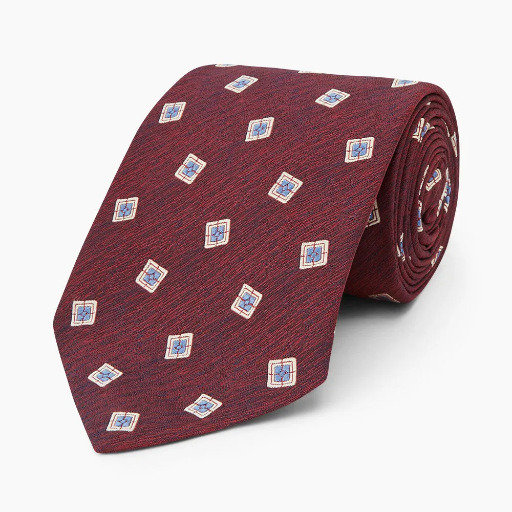 Burgundy Multi Geo Silk Tie sold by Turnbull & Asser product image thumbnail 5