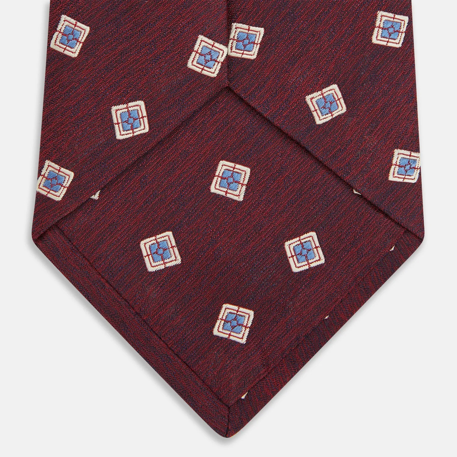 Burgundy Multi Geo Silk Tie sold by Turnbull & Asser product image thumbnail 4