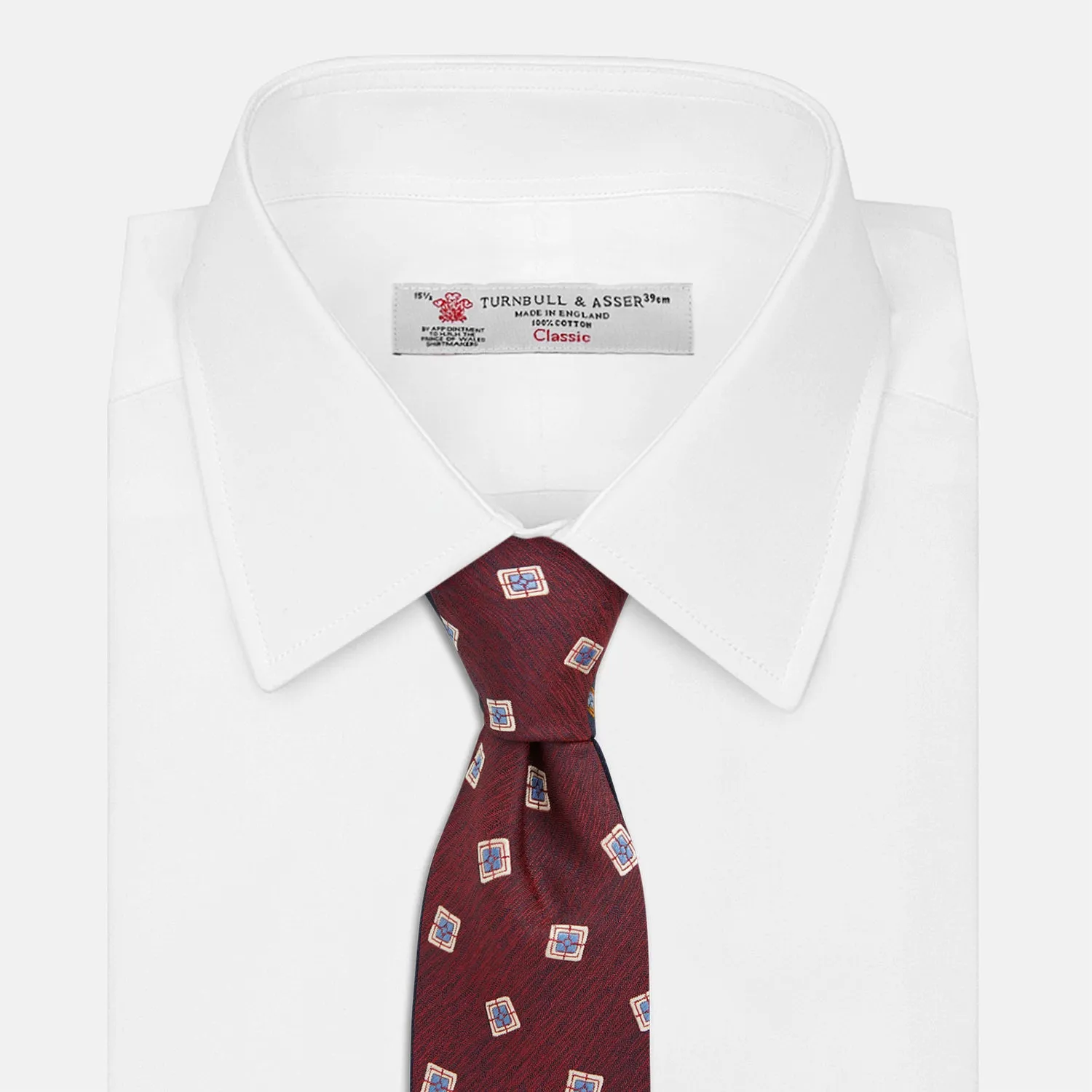 Burgundy Multi Geo Silk Tie sold by Turnbull & Asser product image thumbnail 2