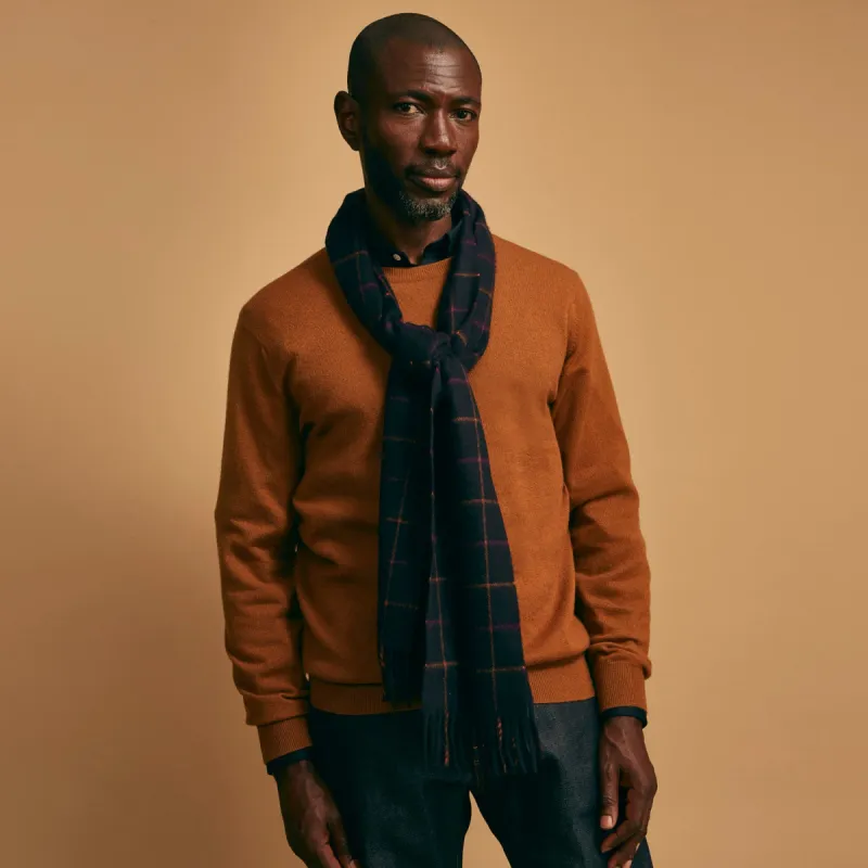 Purple Multi Tattersall Check Cashmere Scarf sold by Turnbull & Asser