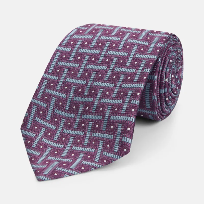 Purple & Navy Cross Silk Tie sold by Turnbull & Asser