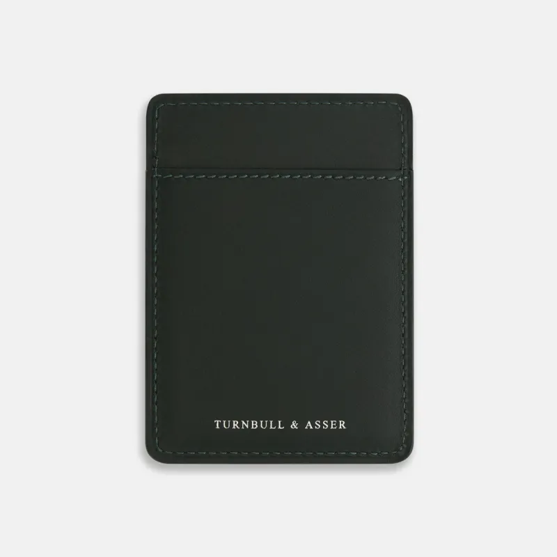Forest Green Two-slot Card Case sold by Turnbull & Asser