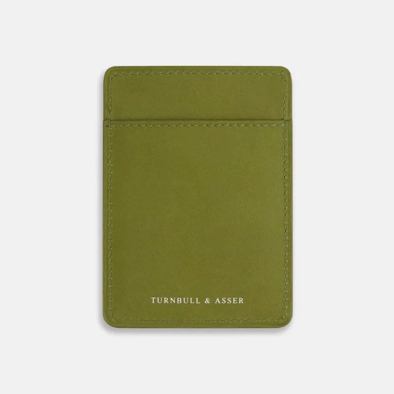 Moss Green Two-slot Card Case sold by Turnbull & Asser