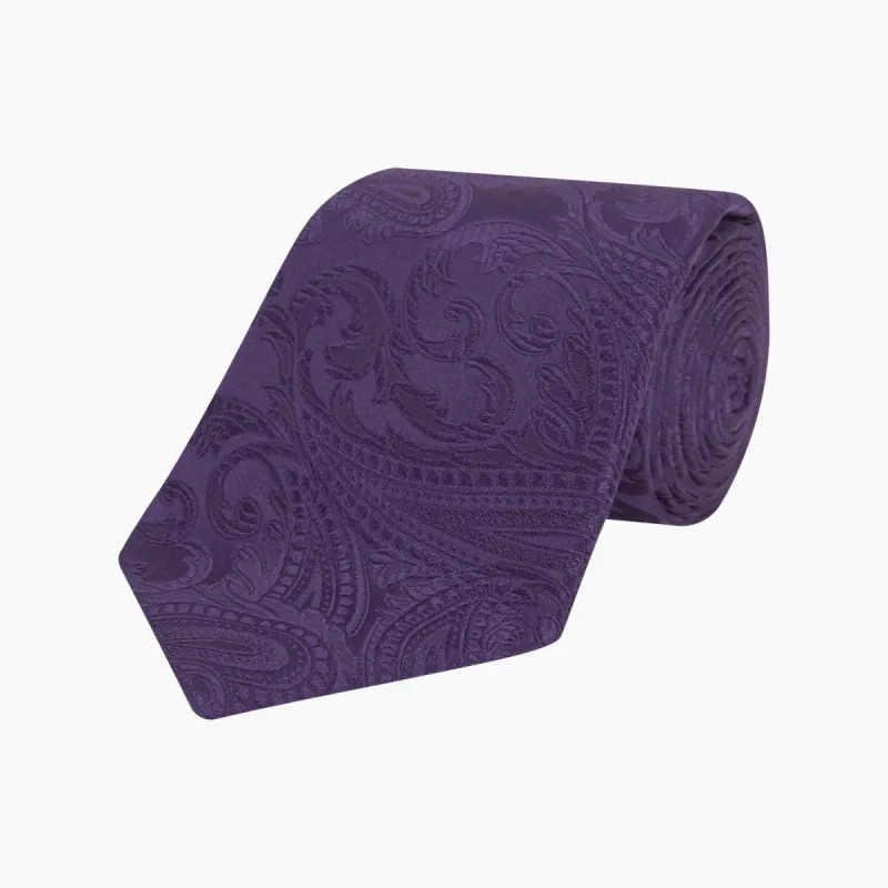 Purple Paisley Silk Tie sold by Turnbull & Asser