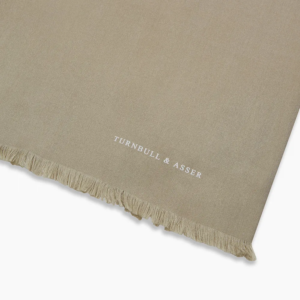 Khaki Silk Twill Lawton Scarf sold by Turnbull & Asser product image thumbnail 2