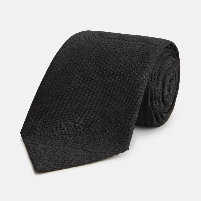 Black Lace Silk Tie sold by Turnbull & Asser